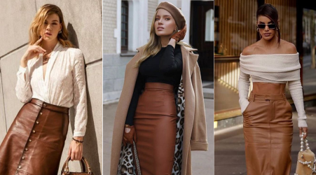 Fall Demure Outfits by Vogue Vocal: Leather Skirt is a Fall Must-Have!